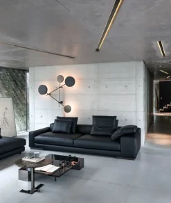 Divano Lineare in Tessuto Atlas di Arketipo