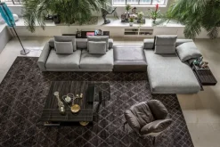 Divano Lineare in Tessuto Atlas di Arketipo