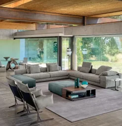 Divano Lineare in Tessuto Atlas di Arketipo