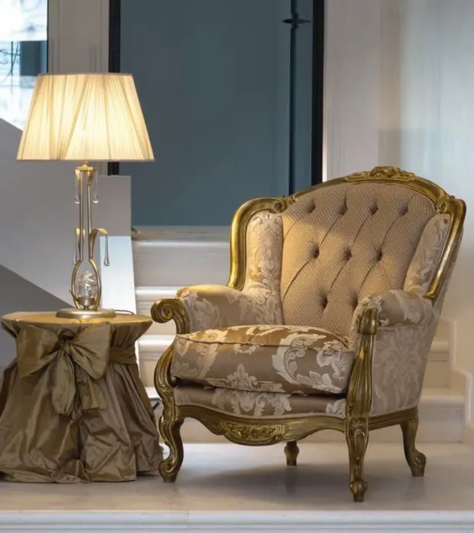 Divano lineare modello Divano leopardi foglia oro tessuto vene di Md work in offerta