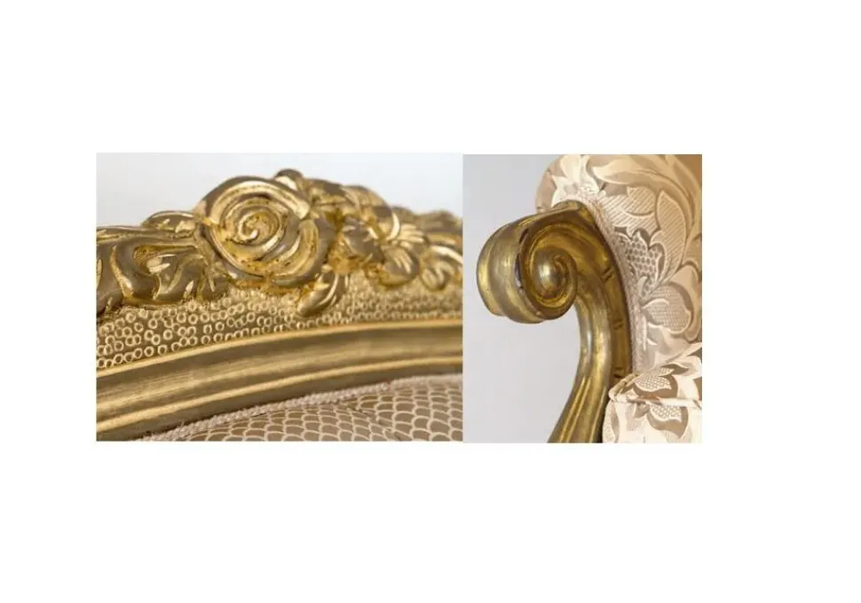 Divano lineare modello Divano leopardi foglia oro tessuto vene di Md work in offerta