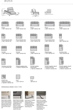 Divano moderno tessuto Boss di Samoa con sconto del - 35%