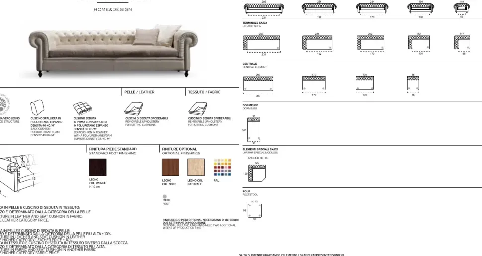 Divano Nottingham Rosini in OFFERTA - 30%
