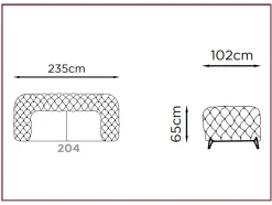 Divano Opera in Tessuto non sfoderabile  di Franco ferri scontato 70%