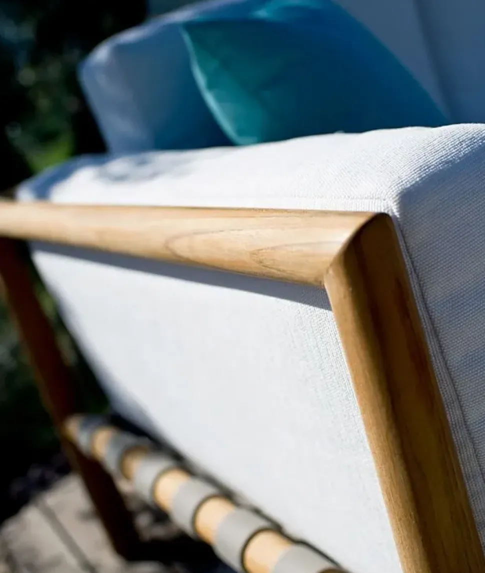 Divano per l'esterno Divano teak cinghiato luxury a marchio Md work a prezzo scontato