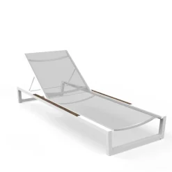 Divano per l'esterno Talenti Lettino alabama  bianco / teak  con forte sconto