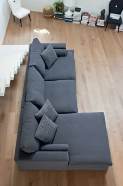 DIVANO PIUMA CON PENISOLA DIVERSI TESSUTI