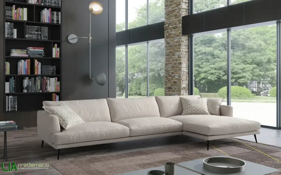 Divano Sophia penisola in Microfibra non sfoderabile di Egoitaliano scontato 32%