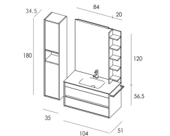 Duetto 09 Mastella: mobile da bagno A PREZZI OUTLET