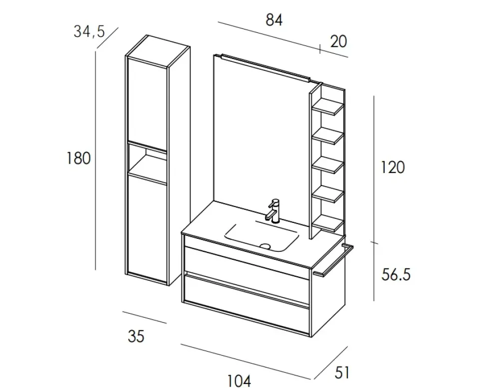Duetto 09 Mastella: mobile da bagno A PREZZI OUTLET