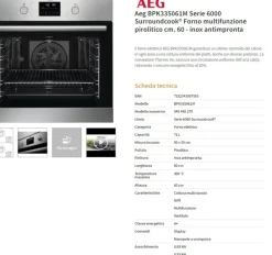 Forno modello Forno aeg bpk335061m Aeg in Offerta Outlet