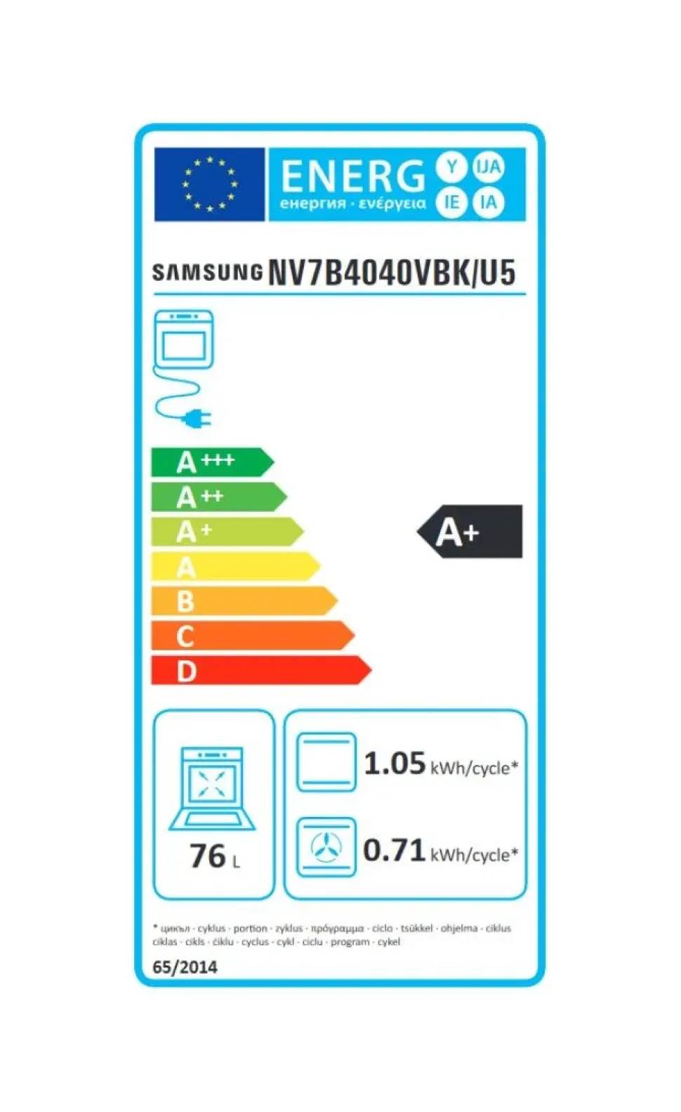 Forno modello Nv7b4040vbk Samsung a prezzo scontato
