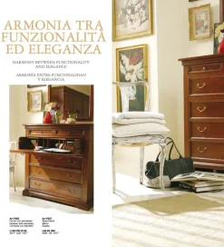 Gruppo notte Comò con secretaire f805 Falegnameria italiana in Legno in Offerta Outlet