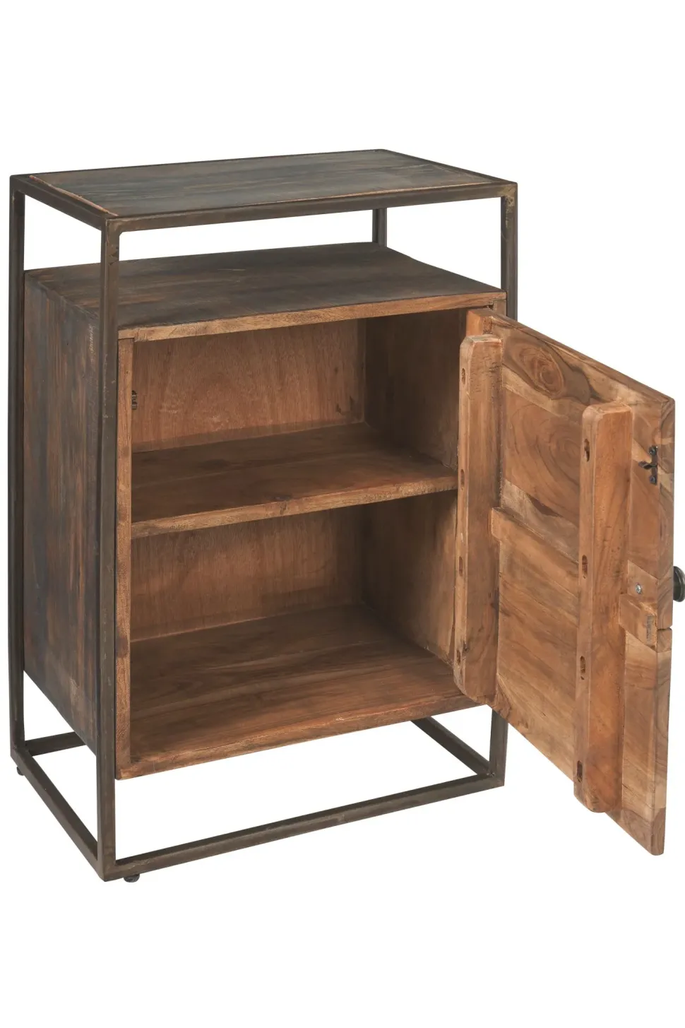 Gruppo notte Outlet etnico modello Tavolino comodino instile industriale con anta ad un prezzo mai così conveniente