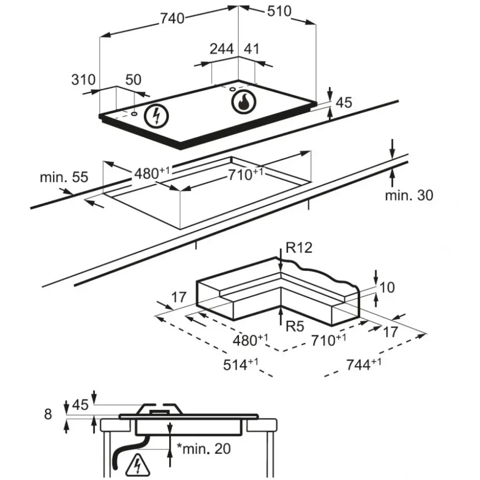 Innovativo piano cottura Pc kgg75372w electrolux spedibile di Electrolux con forte sconto