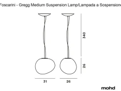 Lampada a sospensione Gregg media bianca Foscarini a prezzo Outlet