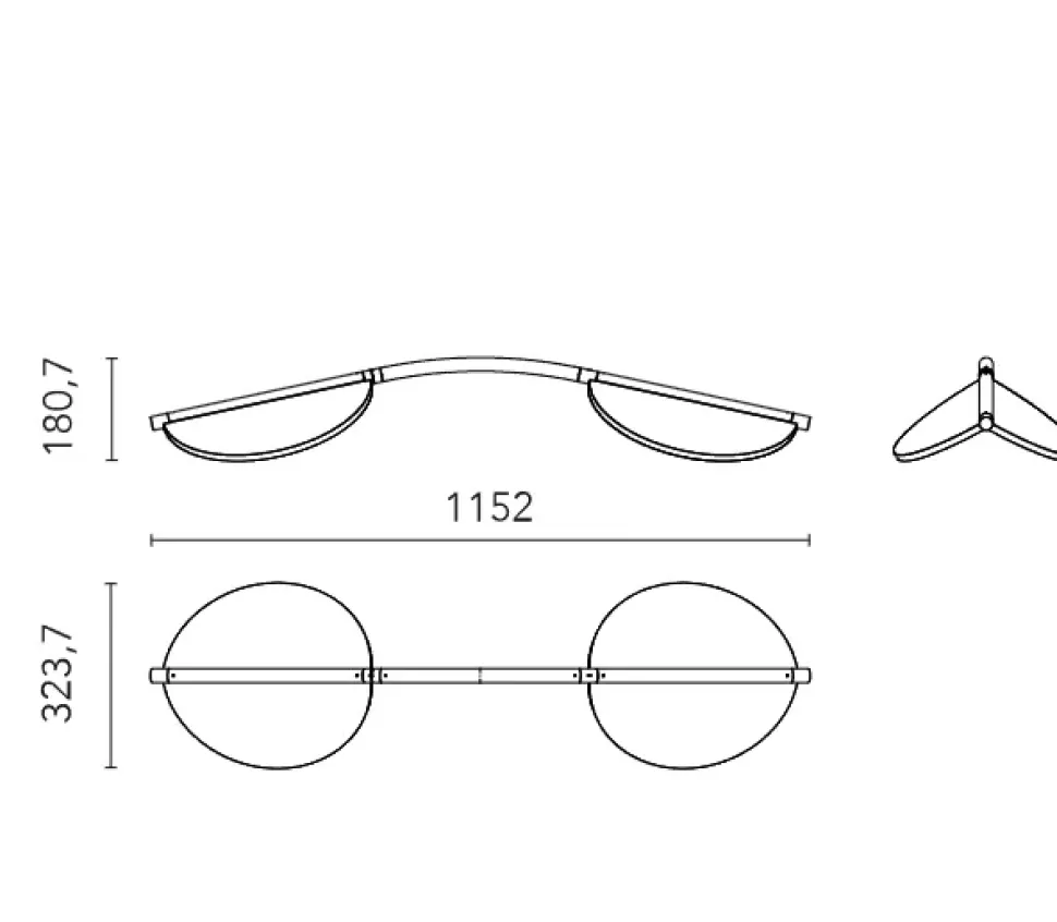 Lampada a sospensione in metallo Almendra s2 arch short Flos a prezzo Outlet
