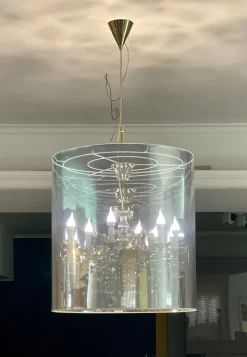 Lampada a sospensione in vetro Iria sp6 Artigianale a prezzo Outlet