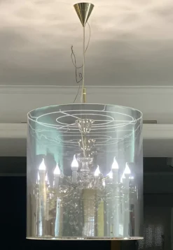 Lampada a sospensione in vetro Iria sp6 Artigianale a prezzo Outlet