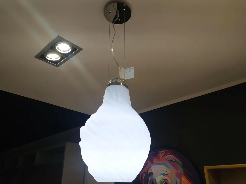 Lampada a sospensione Ondaluce Ritz Bianco con forte sconto