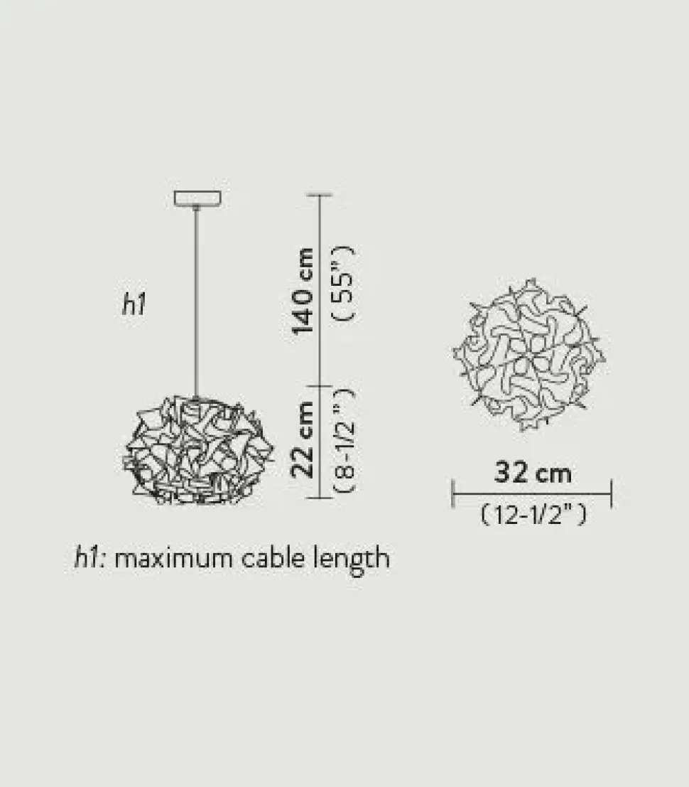 Lampada a sospensione Veli couture mini single suspension Slamp a prezzo Outlet