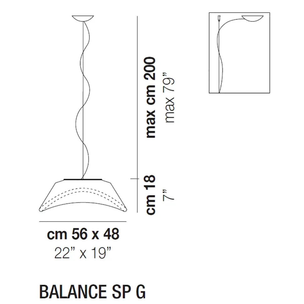 Lampada Balance sospensoine in vetro soffiato Vistosi in OFFERTA OUTLET