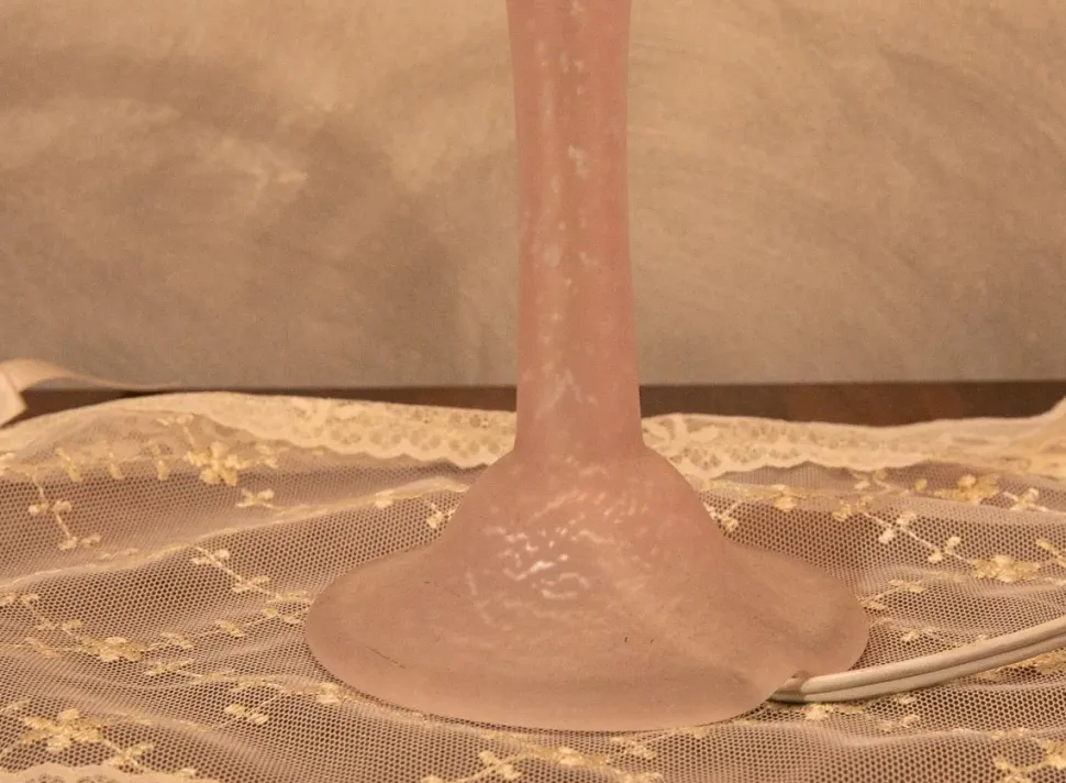 Lampada Coppia di lampade inerni luce murano rosa Artigianale in OFFERTA OUTLET