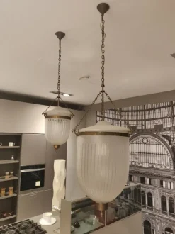 Lampada Coppia lampadaio a campana in vetro Artigianale in OFFERTA OUTLET