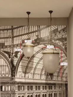 Lampada Coppia lampadaio a campana in vetro Artigianale in OFFERTA OUTLET