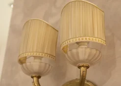 Lampada da parete Coppia di applique ottone/murano/organza Grande arredo con un ribasso esclusivo