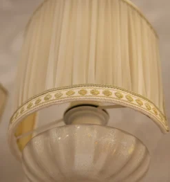 Lampada da parete Coppia di applique ottone/murano/organza Grande arredo con un ribasso esclusivo
