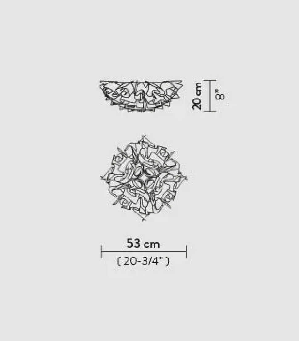 Lampada da parete Slamp Veli ceiling/wall medium Trasparente a prezzi outlet