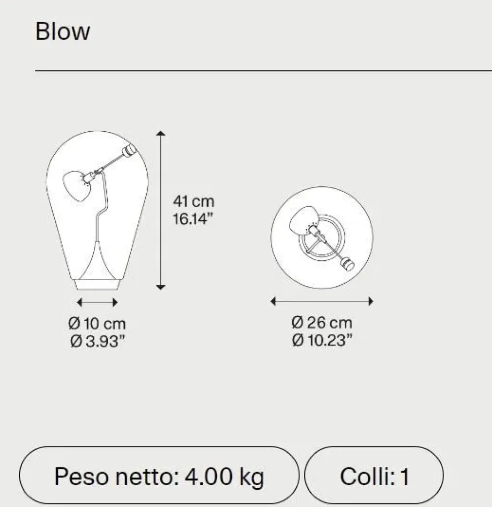 Lampada da tavolo in cristallo Blow Studio italia design in Offerta Outlet