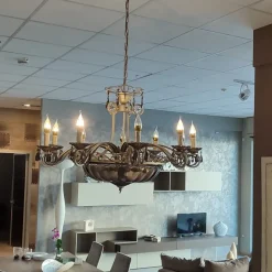 Lampada Dialma brown Lampadaio classico a 15 luci a PREZZI OUTLET