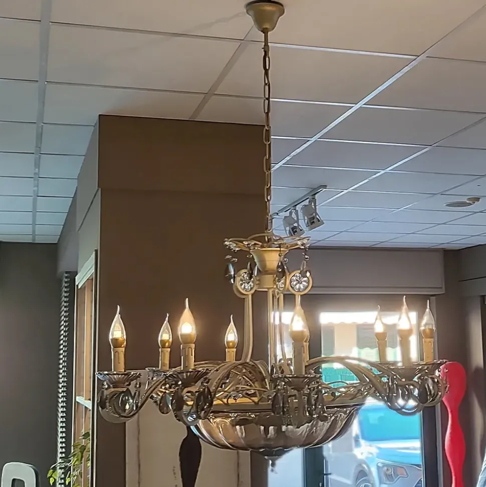 Lampada Dialma brown Lampadaio classico a 15 luci a PREZZI OUTLET