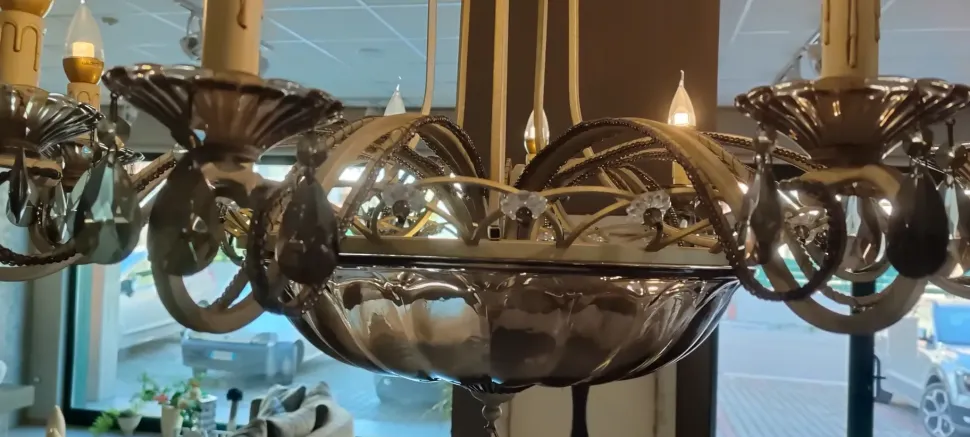 Lampada Dialma brown Lampadaio classico a 15 luci a PREZZI OUTLET