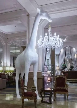 Lampada Giraffe in love  design bianco  Artigianale in OFFERTA OUTLET