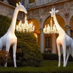 Lampada Giraffe in love  design bianco  Artigianale in OFFERTA OUTLET