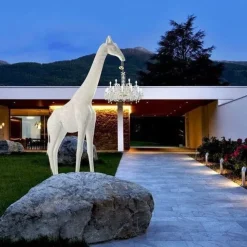 Lampada Giraffe in love  design bianco  Artigianale in OFFERTA OUTLET