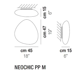 Lampada Vistosi Neochic ppm plafoniera in vetro soffiato a PREZZI OUTLET