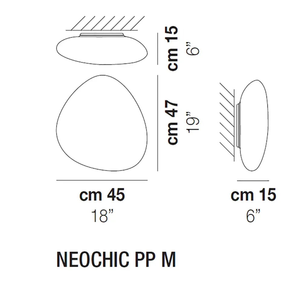 Lampada Vistosi Neochic ppm plafoniera in vetro soffiato a PREZZI OUTLET