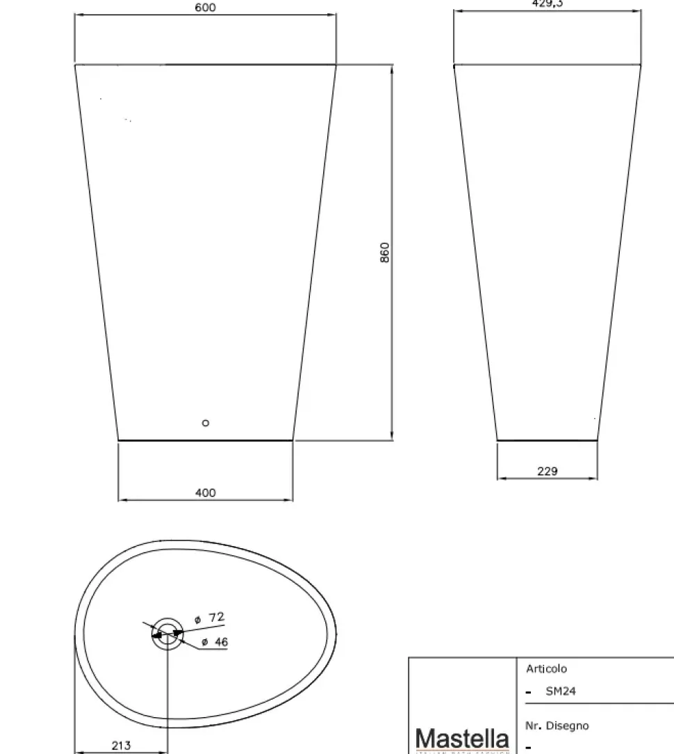 Lavabo in Solid surface modello Body next bicolor avana a marchio Mastella con forte sconto