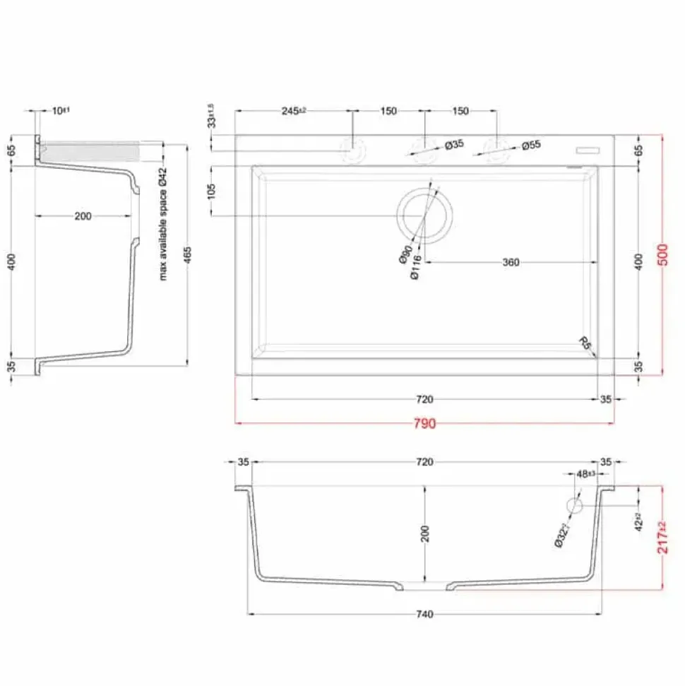 Lavello Quadra 130 incasso Elleci ad un prezzo mai così vantaggioso