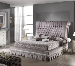 Letto classico con giroletto Letto elisabetta velluto maxi  Md work a prezzo scontato