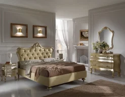 Letto classico Letto con contenitore e legno in foglia oro Md work scontato 41%