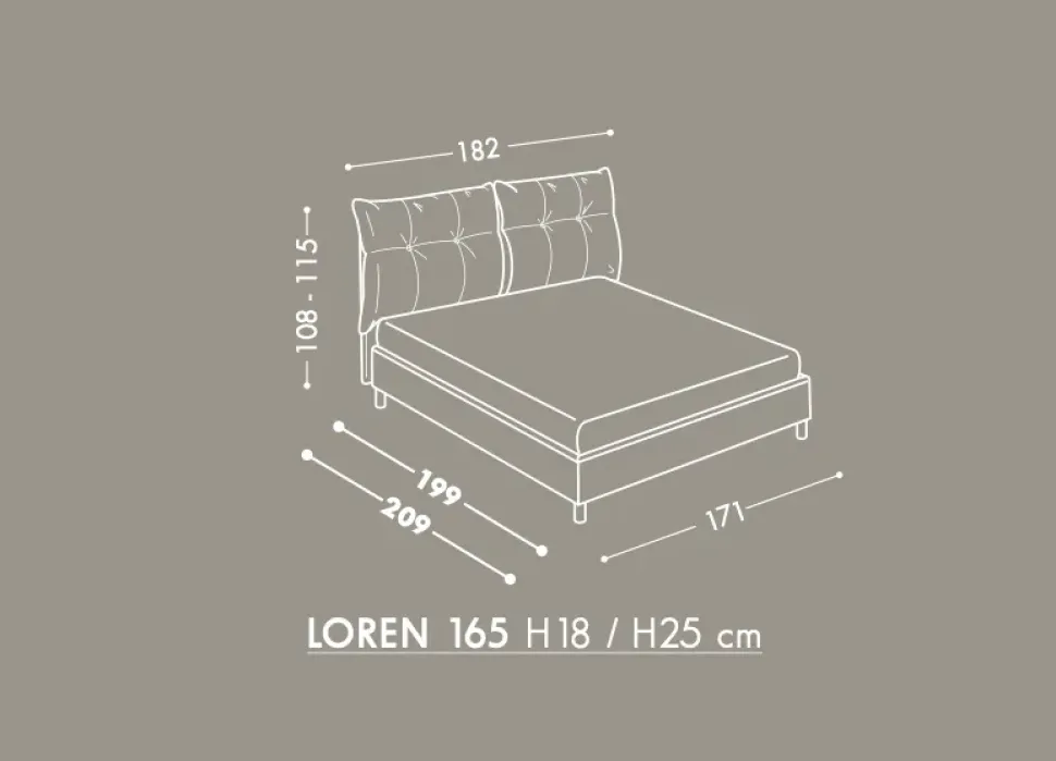 Letto design con contenitore Loren Oggioni a prezzo ribassato