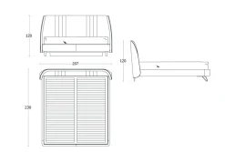 Letto design con giroletto Letto pelle maxi luxury italia Md work a prezzo scontato