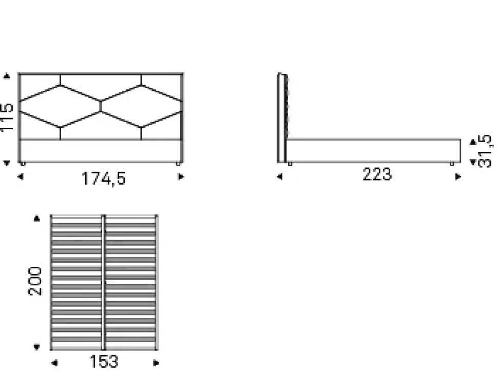 Letto design con giroletto Edward Cattelan a prezzo scontato