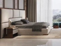 Letto design con giroletto Letto luxury maxi acciaio velluto Md work a prezzo ribassato