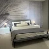Letto design con giroletto Velvet Novamobili a prezzo ribassato
